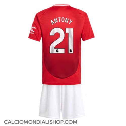 Maglie da calcio Manchester United Antony #21 Prima Maglia Bambino 2024-25 Manica Corta (+ Pantaloni corti)